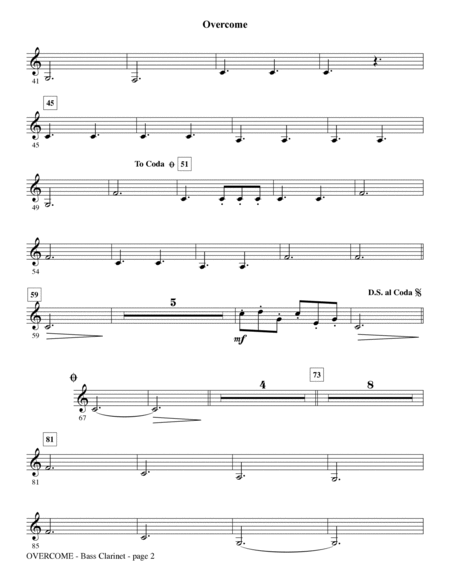 Overcome - Bass Clarinet (sub. dbl bass)