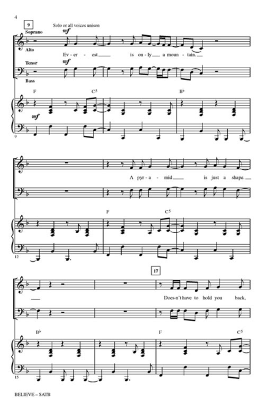Believe Believe Choir scores gallery preview page 3