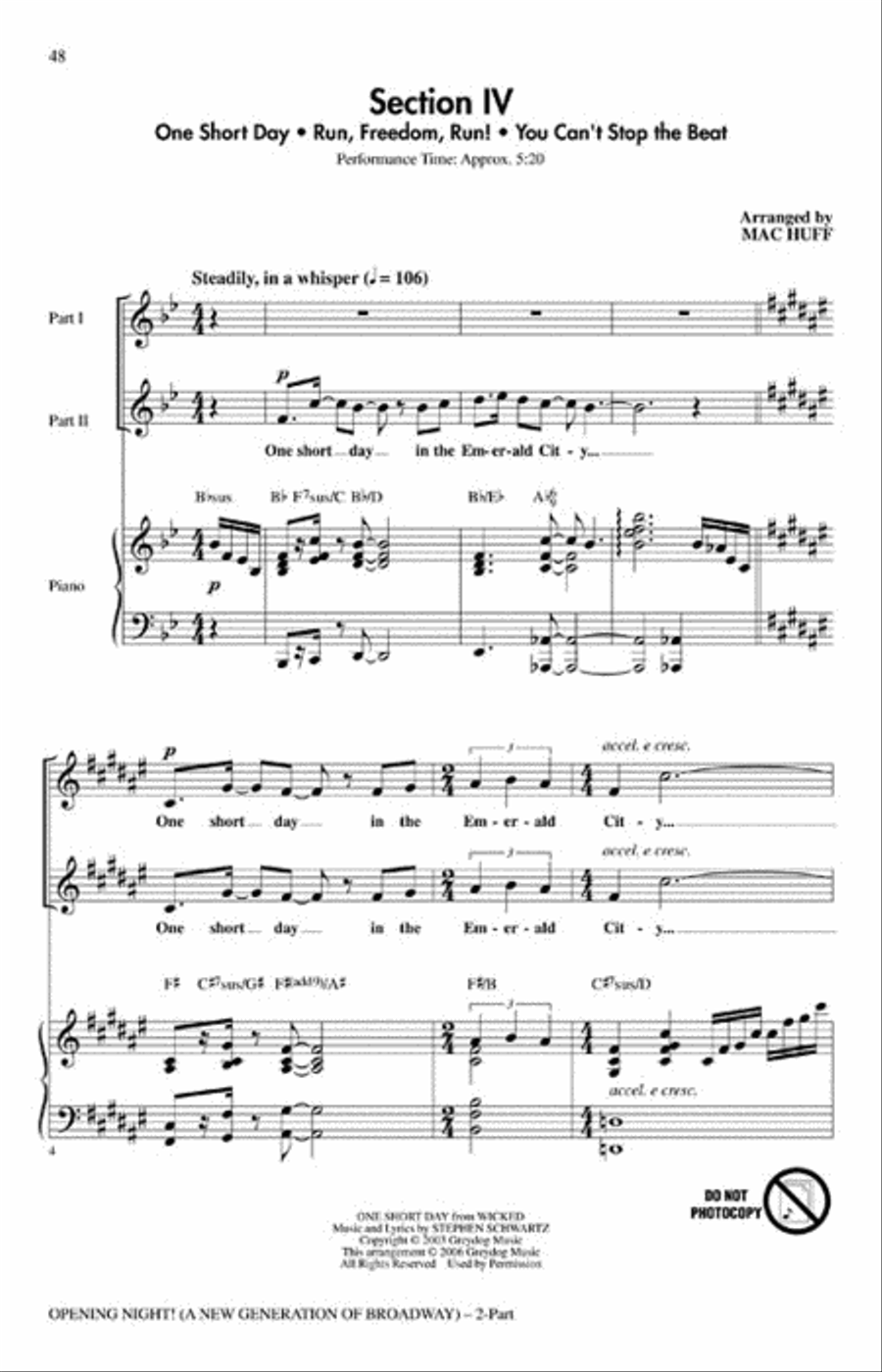 Opening Night Opening Night 2-Part scores gallery preview page 8