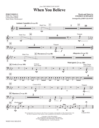 When You Believe (from The Prince Of Egypt) (arr. John Leavitt) - Percussion 2
