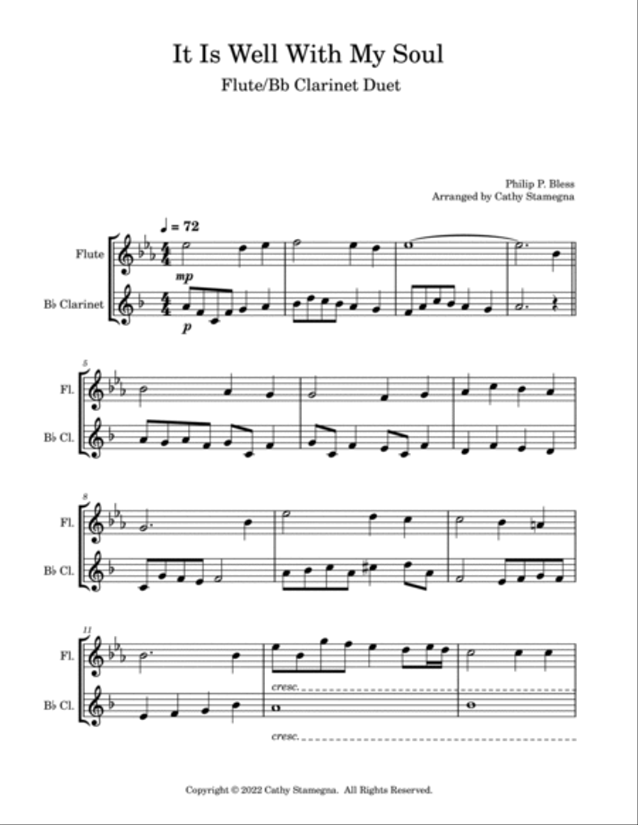 It Is Well With My Soul (Flute/Bb Clarinet Duet) Woodwind Duet scores gallery preview page 2