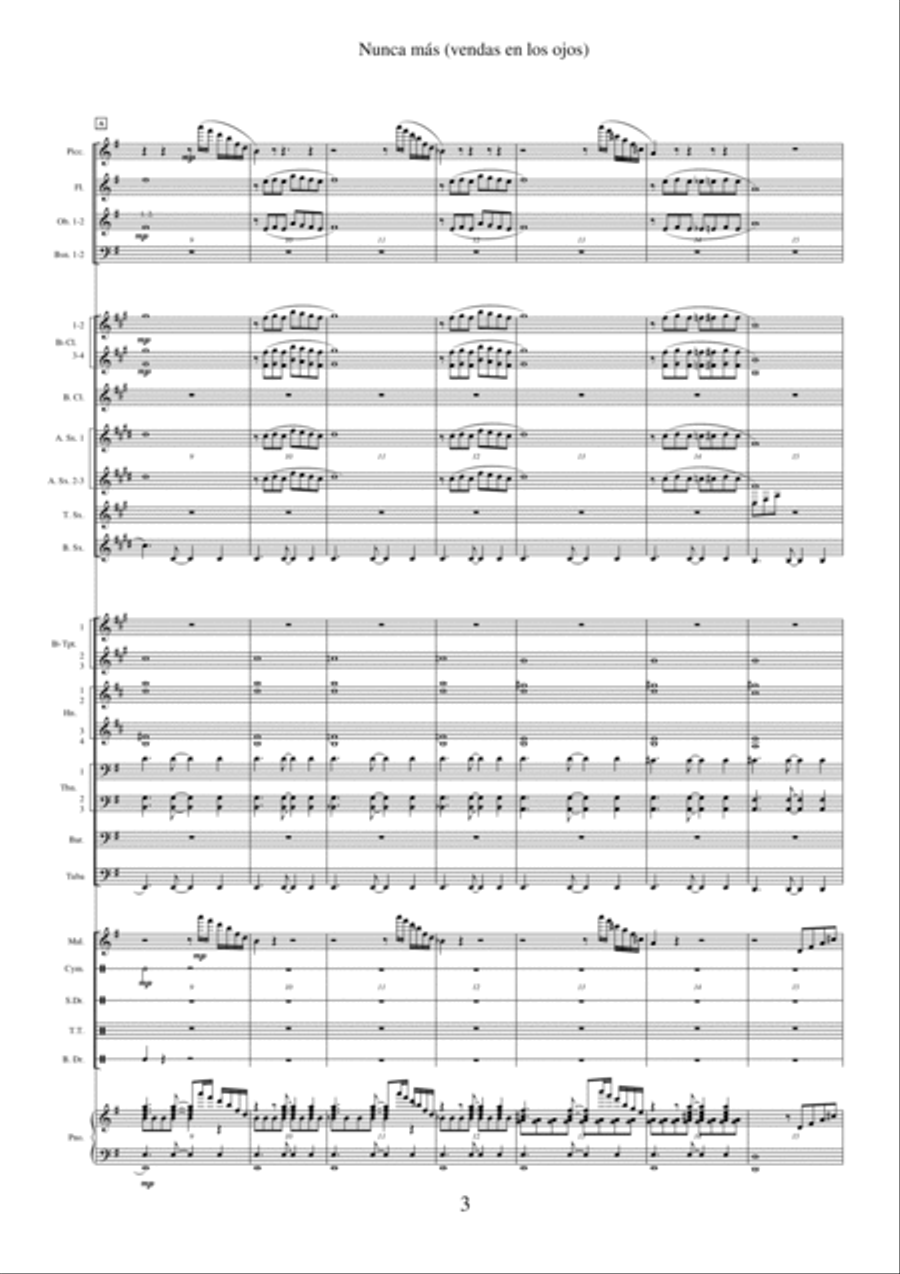 Nunca más(Vendas en los ojos) - Symphonic wind band Concert Band scores gallery preview page 3