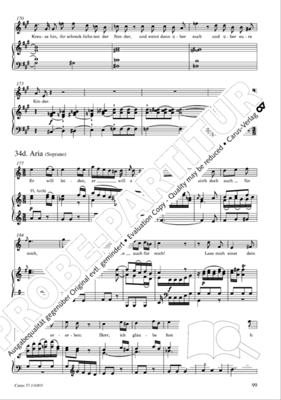 Markuspassion. Werkausgabe Reihe 1, Bd. 7 (Homilius) 4-Part scores gallery preview page 106