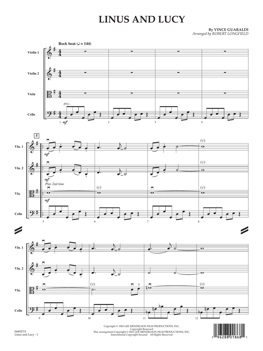 Linus and Lucy (arr. Robert Longfield) - Conductor Score (Full Score)