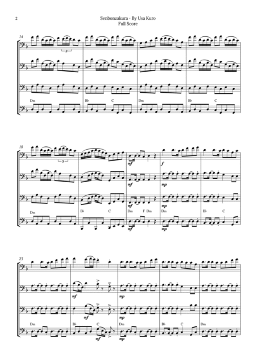 Senbonzakura Bassoon Quartet scores gallery preview page 2