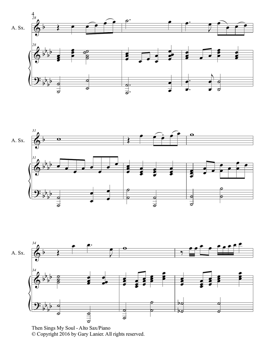 THEN SINGS MY SOUL (For Alto Sax & Piano with Parts) THEN SINGS MY SOUL (For Alto Sax & Piano with Parts) Alto Saxophone scores gallery preview page 5