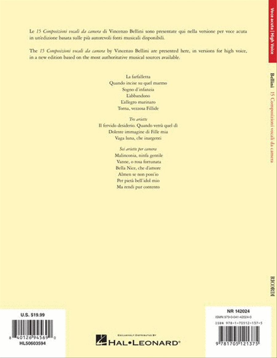 15 Composizioni Vocali da Camera – High Voice High Voice scores gallery preview page 12