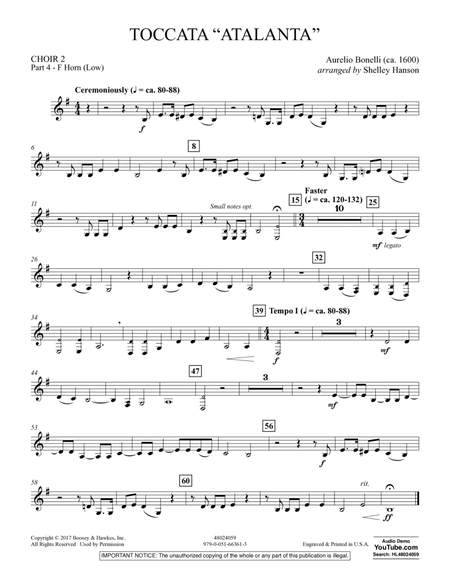 Toccata ("Atalanta") - Choir 2-Pt 4-F Horn (Low)