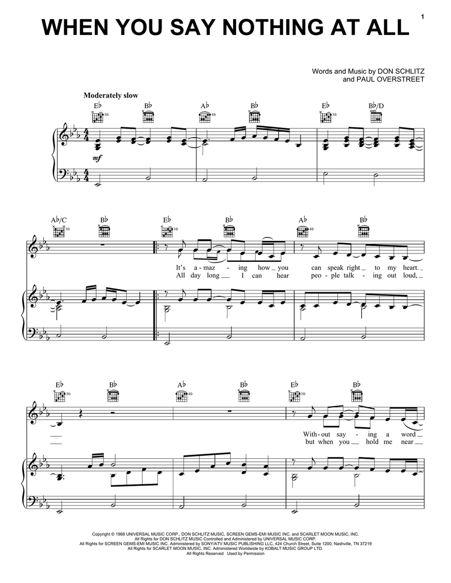 When You Say Nothing At All Acoustic Guitar scores gallery preview page 1