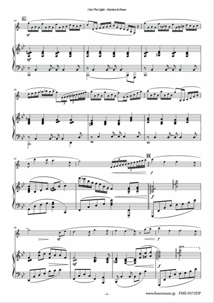 I See The Light B-Flat Clarinet scores gallery preview page 4