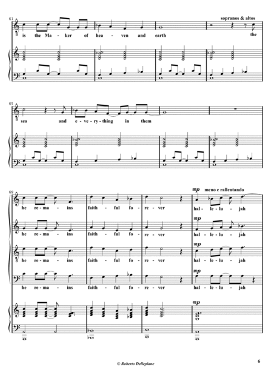 I will praise the Lord (psalm 146) 4-Part scores gallery preview page 6