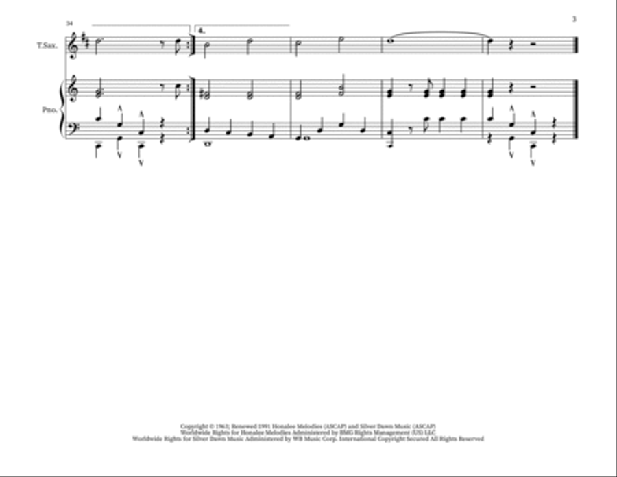 Puff The Magic Dragon Puff The Magic Dragon Tenor Saxophone scores gallery preview page 3