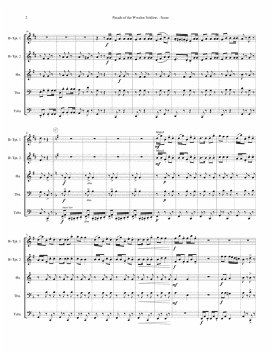 Parade of the Wooden Soldiers Brass Ensemble scores gallery preview page 3