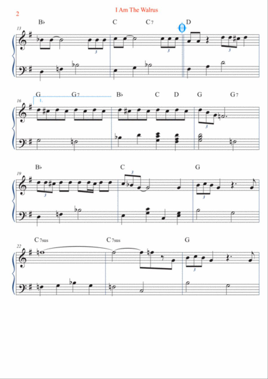 I Am The Walrus I Am The Walrus Easy Piano scores gallery preview page 2