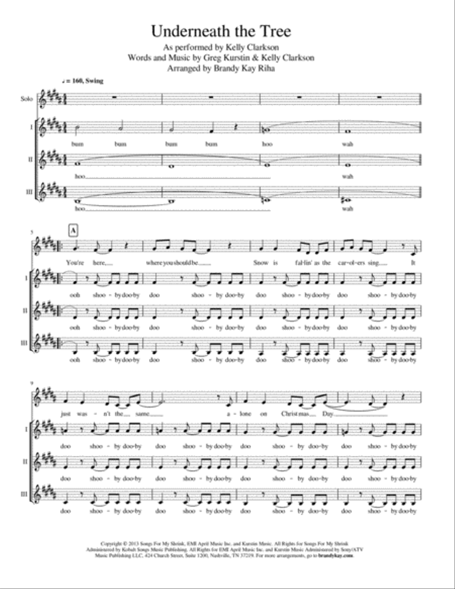 Underneath The Tree SSA scores gallery preview page 1