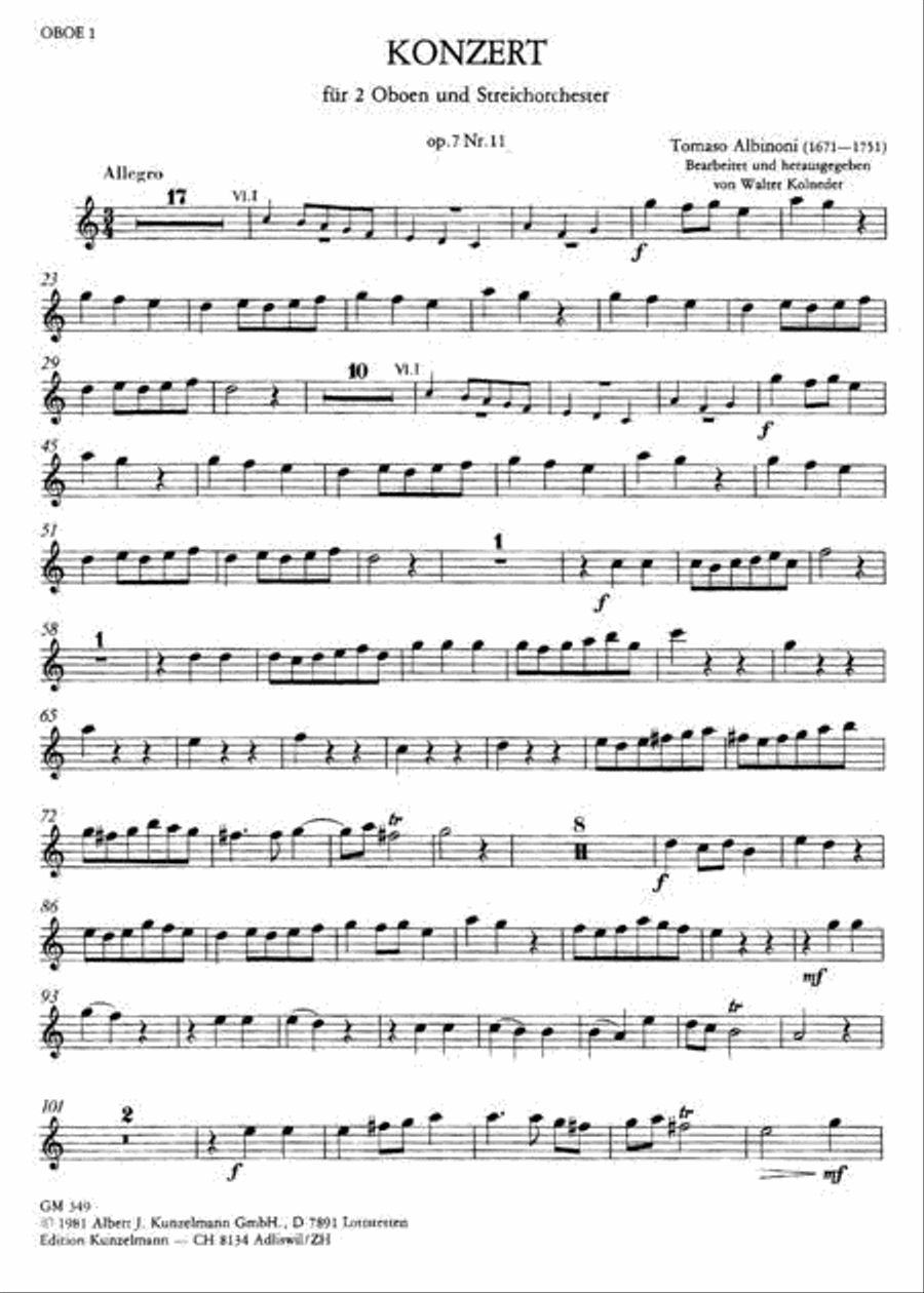 Concerto for Two Oboes in C Major Piano Accompaniment scores gallery preview page 4