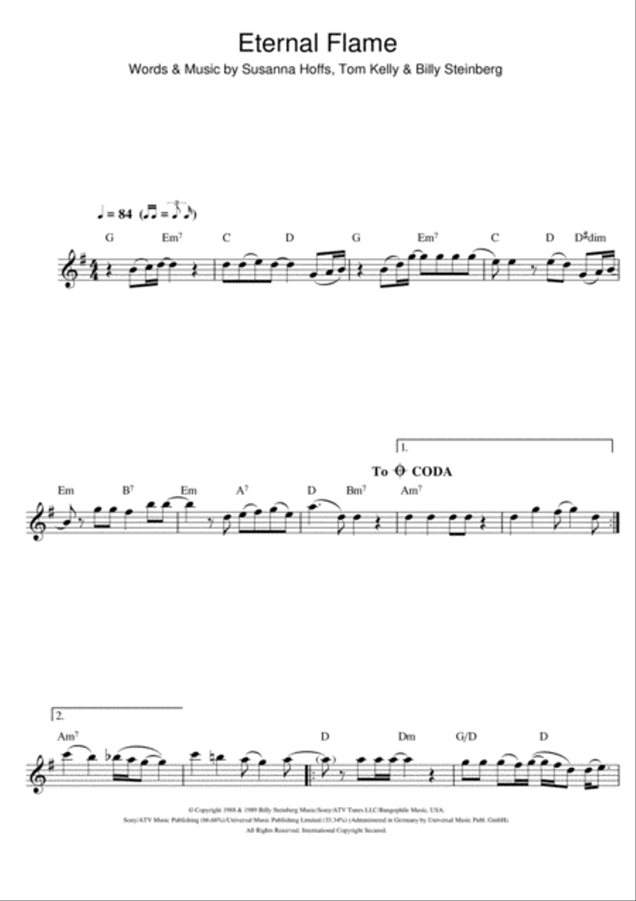 Eternal Flame Flute Solo scores gallery preview page 1