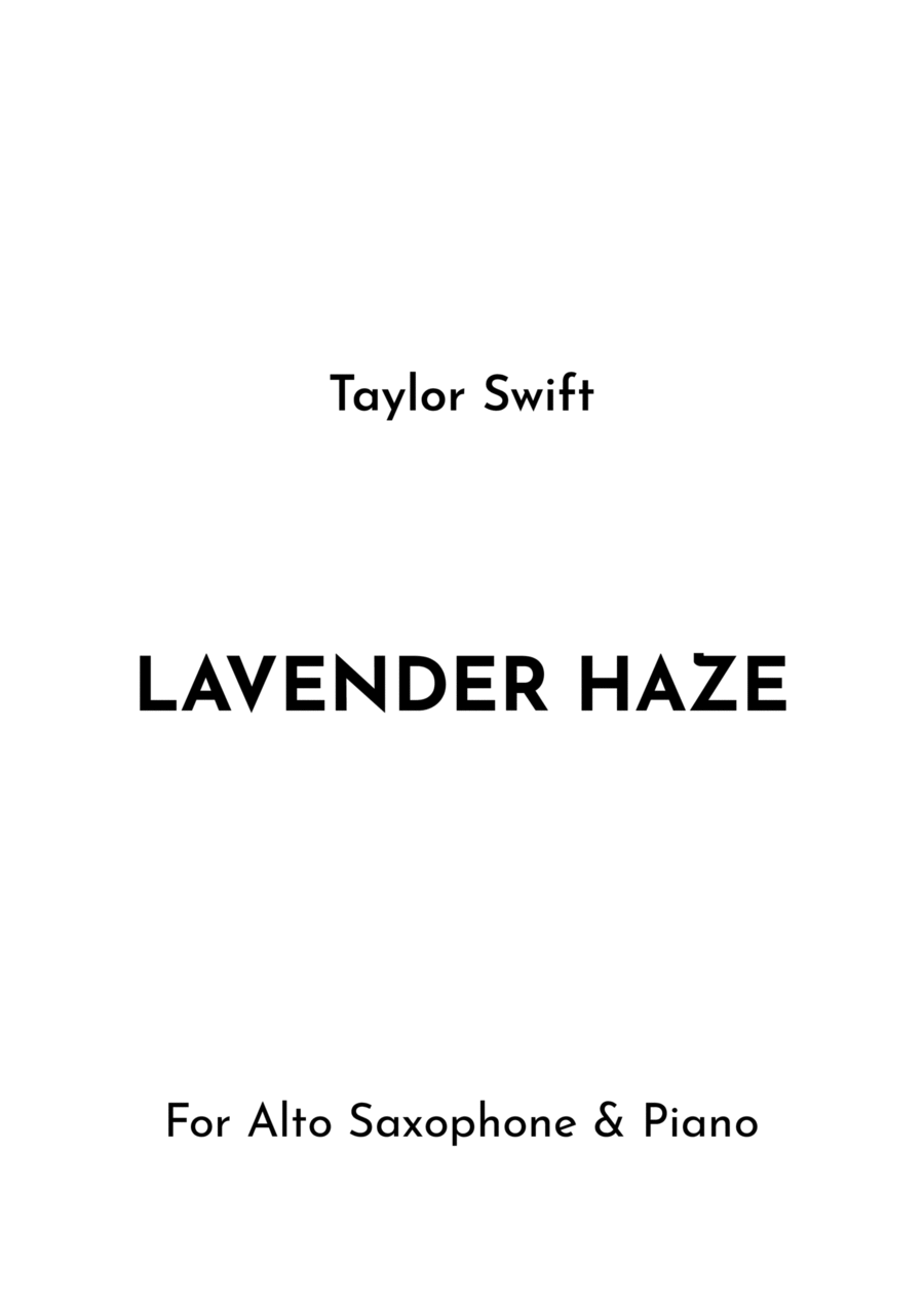 Lavender Haze Lavender Haze Alto Saxophone scores gallery preview page 1