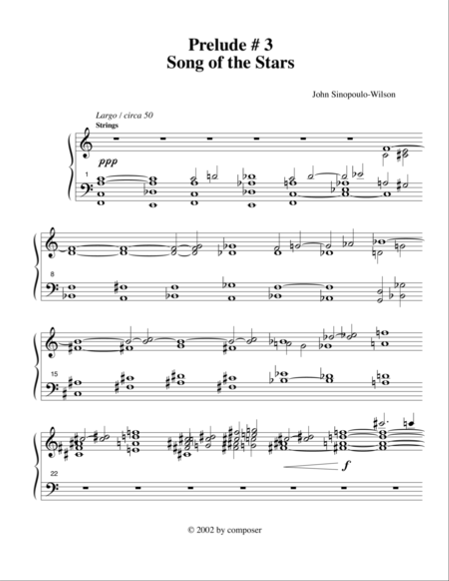 Organ Prelude # 3, Song of the Stars Organ Solo scores gallery preview page 1