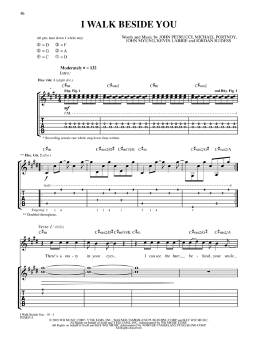 I Walk Beside You Guitar Tablature scores gallery preview page 1