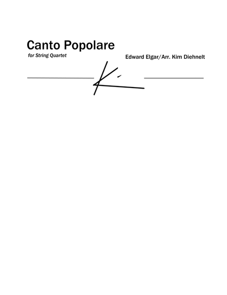 Elgar: Canto Popolare (Arr. Diehnelt, for String Quartet) image number null