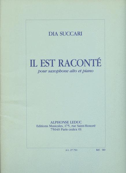 Il Est Raconte (saxophone-alto & Piano)