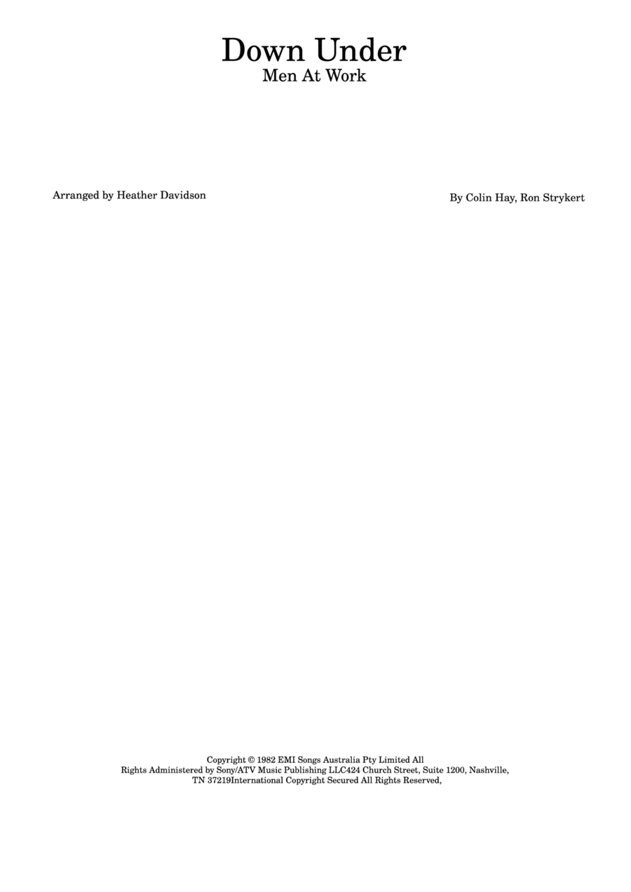 Down Under Down Under Concert Band scores gallery preview page 1