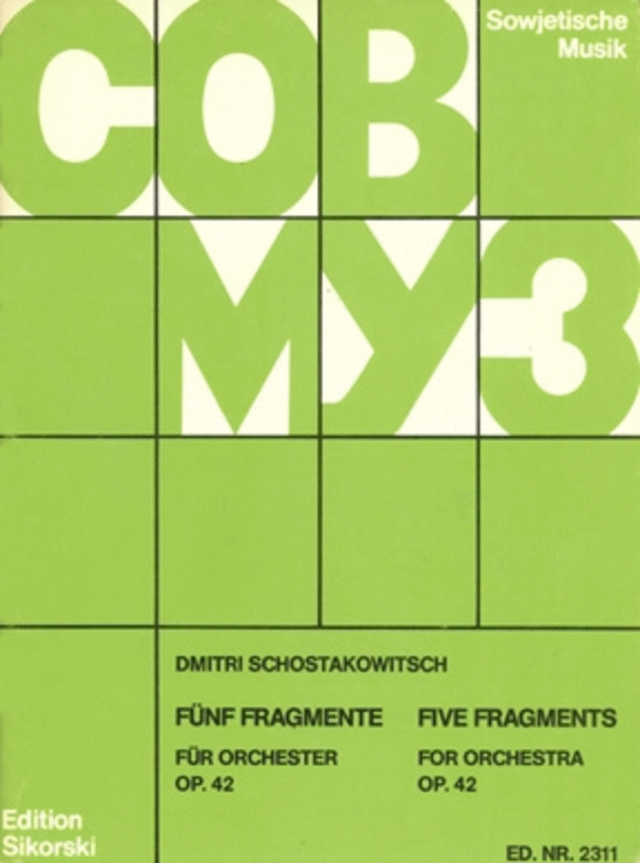 5 Fragments for Orchestra, Op. 42 Orchestra scores gallery preview page 1