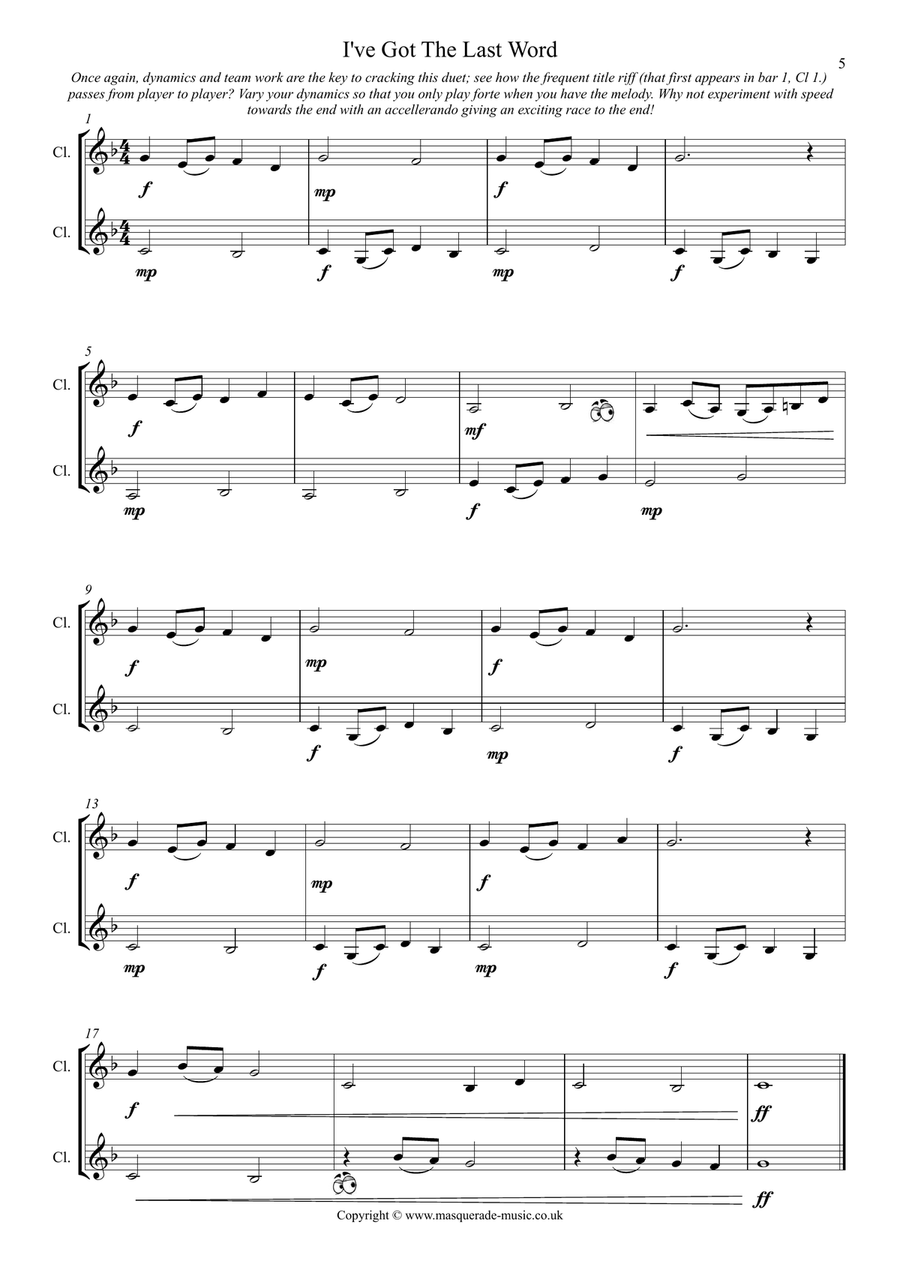 40 Graded Clarinet Duets (Grades 1-5) Clarinet Duet scores gallery preview page 4