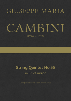 Cambini - String Quintet No.35 in B flat major