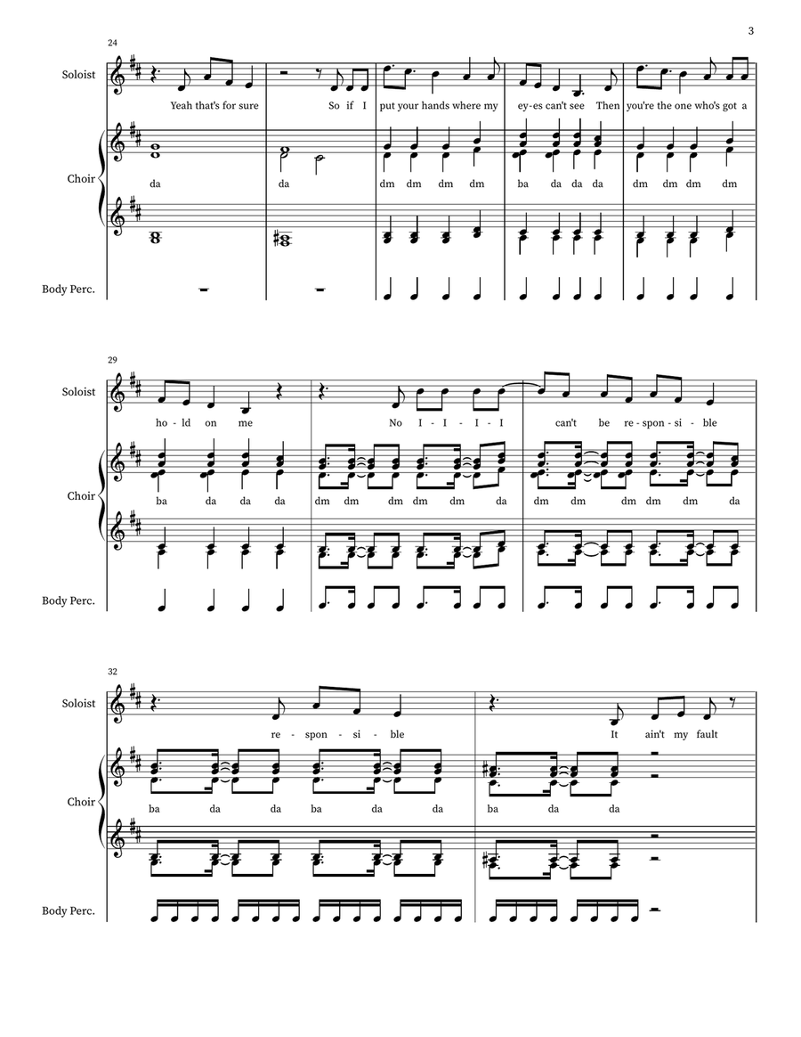 Ain't My Fault A Cappella scores gallery preview page 3