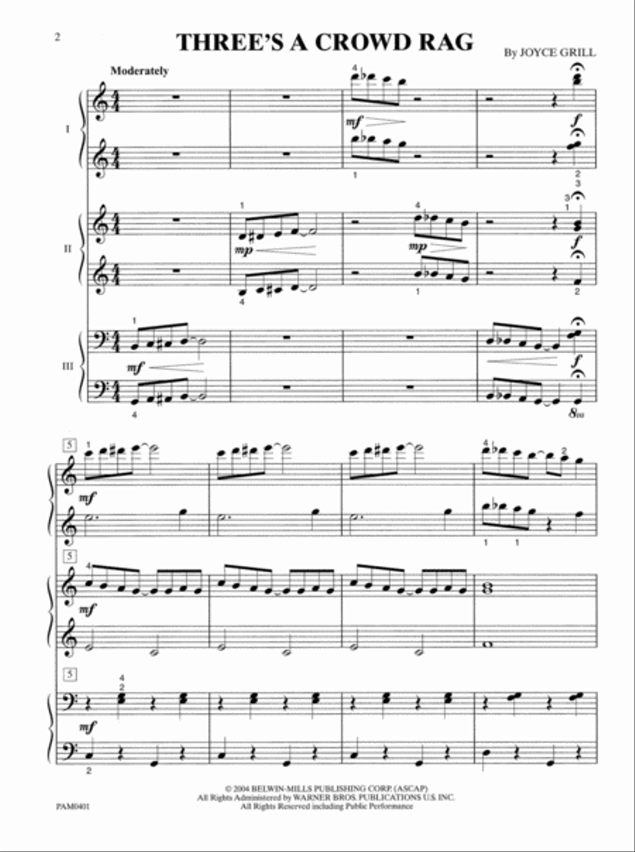 Three's a Crowd Rag Small Ensemble scores gallery preview page 2