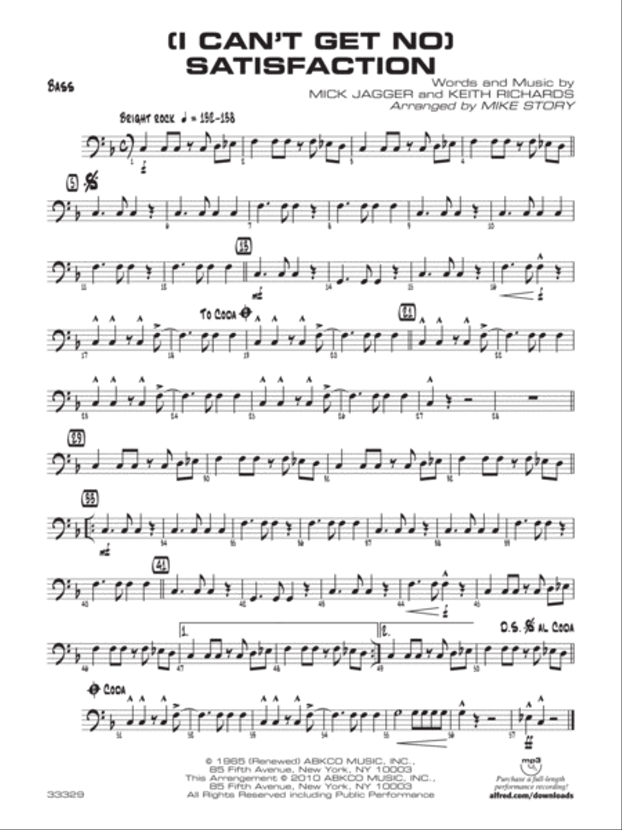 (I Can't Get No) Satisfaction: String Bass Jazz Ensemble scores gallery preview page 1