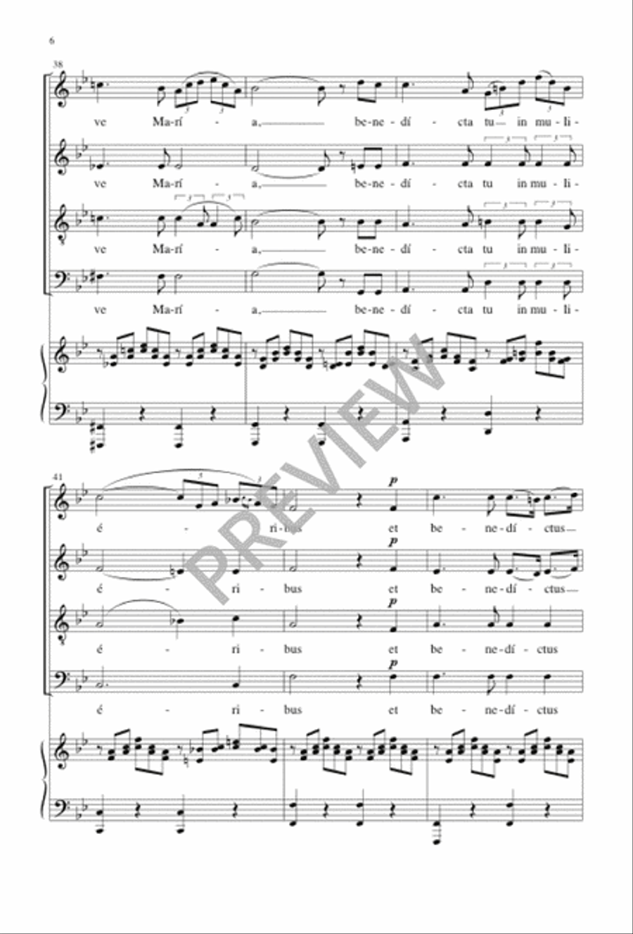 Ave Maria 4-Part scores gallery preview page 6