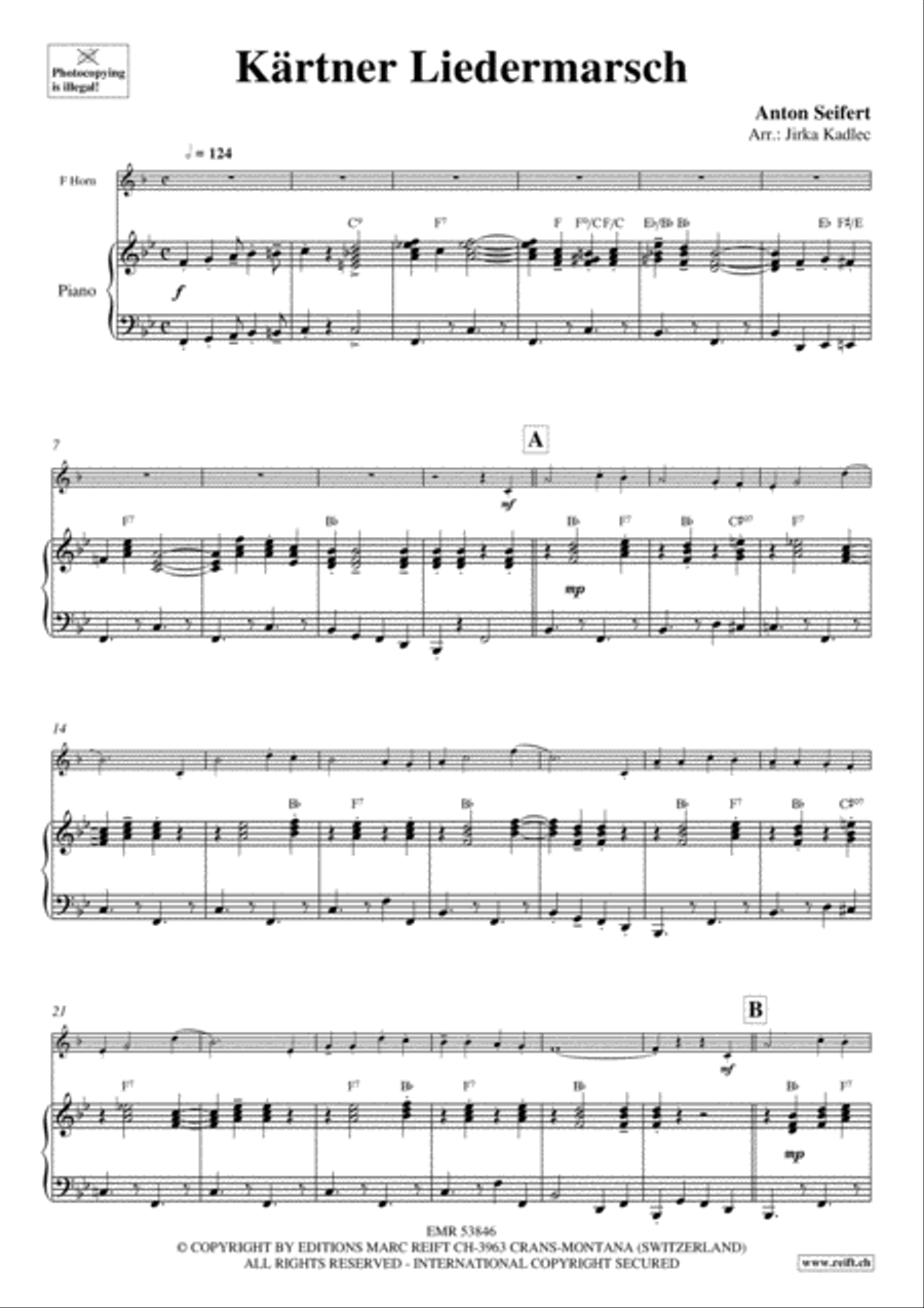 Karntner Liedermarsch Karntner Liedermarsch Horn scores gallery preview page 4
