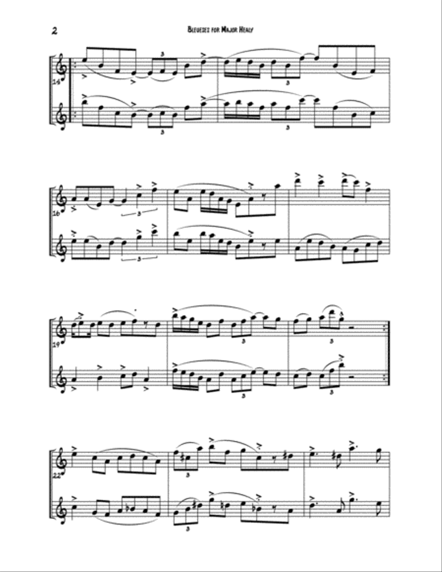 Bleueses for Major Healy (Duet for Bb Instruments) Brass Ensemble scores gallery preview page 2