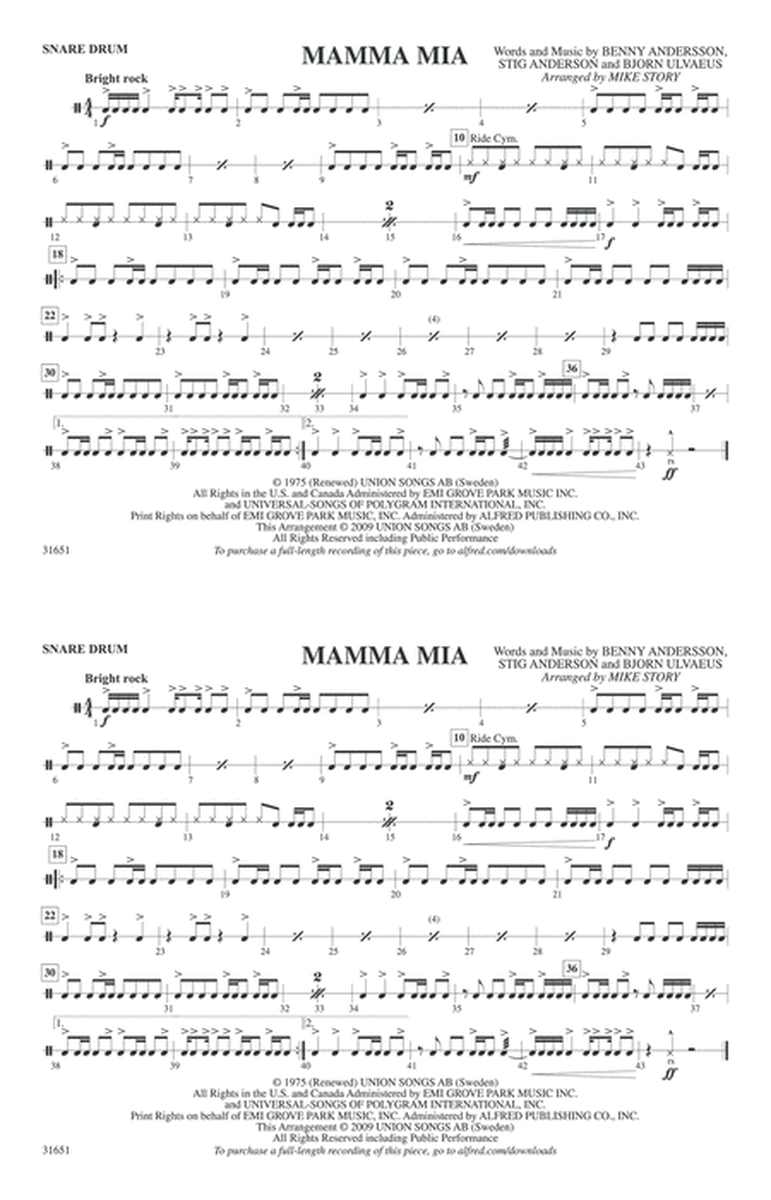 Mamma Mia: Snare Drum