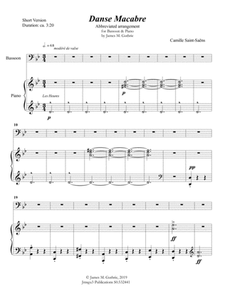Saint-Saëns: Danse Macabre for Bassoon & Piano Short Version