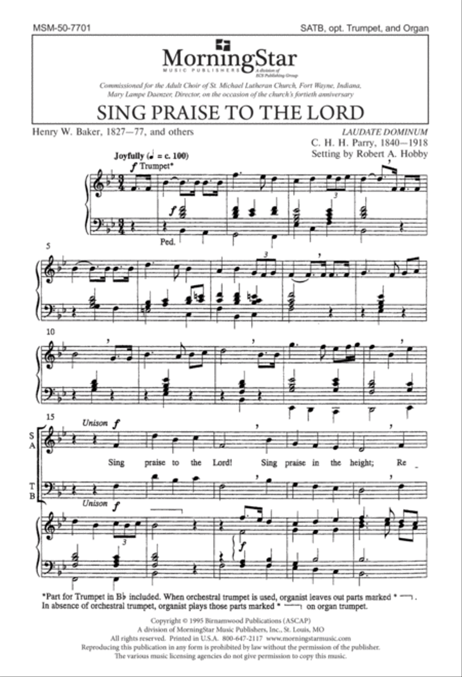 Sing Praise to the Lord 4-Part scores gallery preview page 2