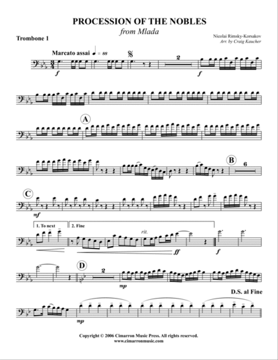 Procession of the Nobles Procession of the Nobles Trombone Quartet scores gallery preview page 3
