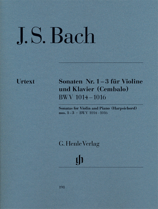 Book cover for Sonatas for Violin and Piano (Harpsichord) 1-3 BWV 1014-1016