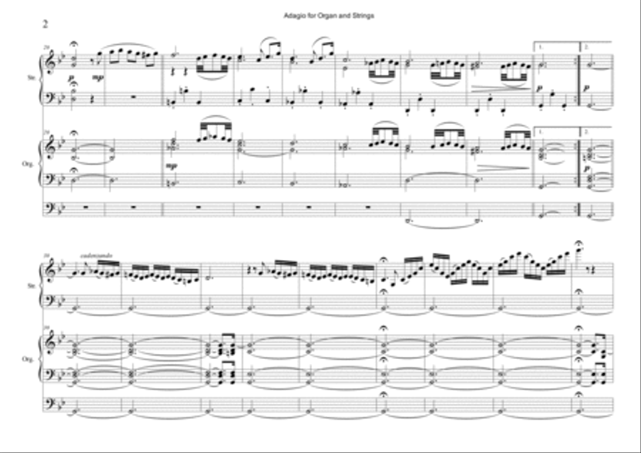 Adagio Per Archi E Organo In Sol Minore Piano scores gallery preview page 2