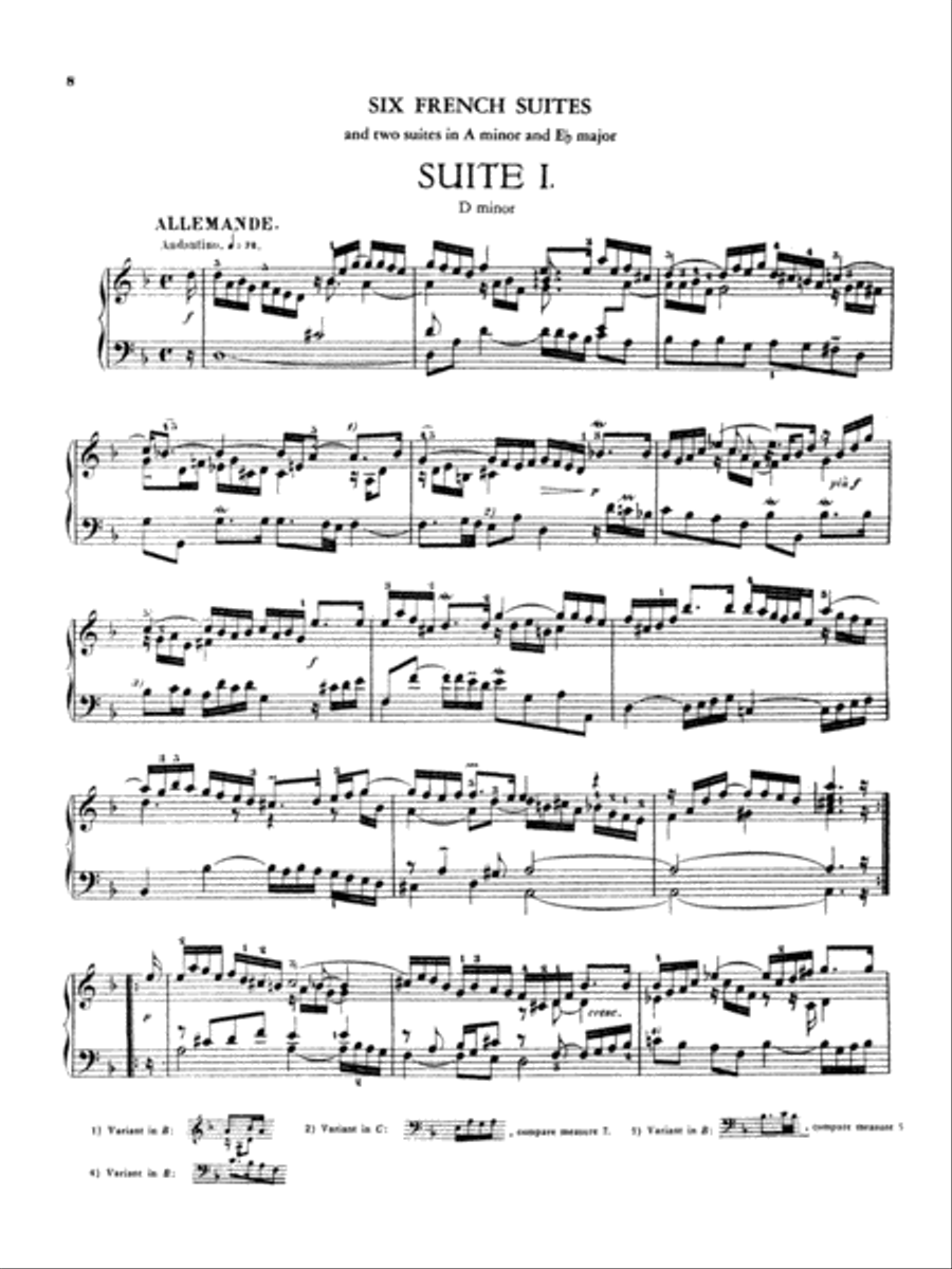 Six French Suites Piano Solo scores gallery preview page 7