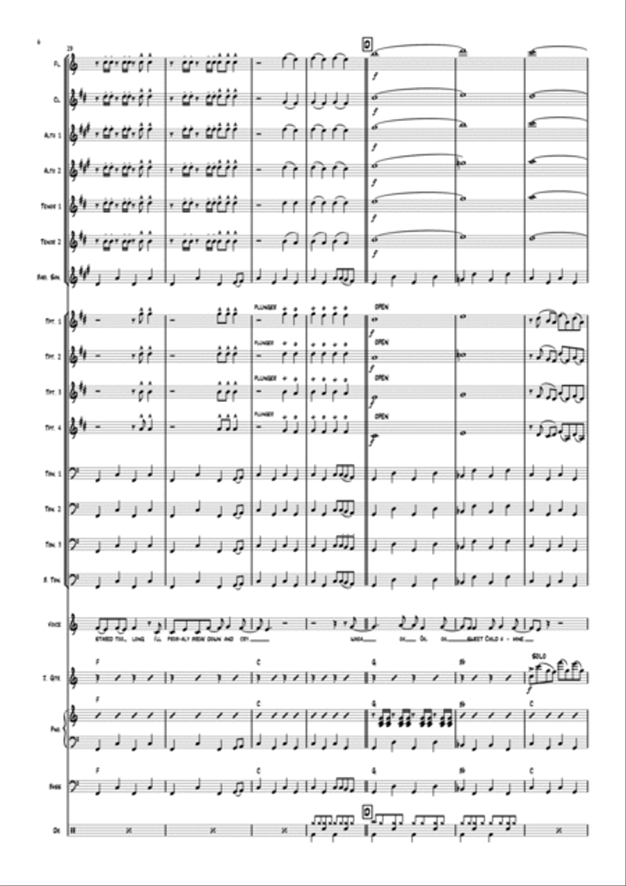 Sweet Child O' Mine Jazz Ensemble scores gallery preview page 6