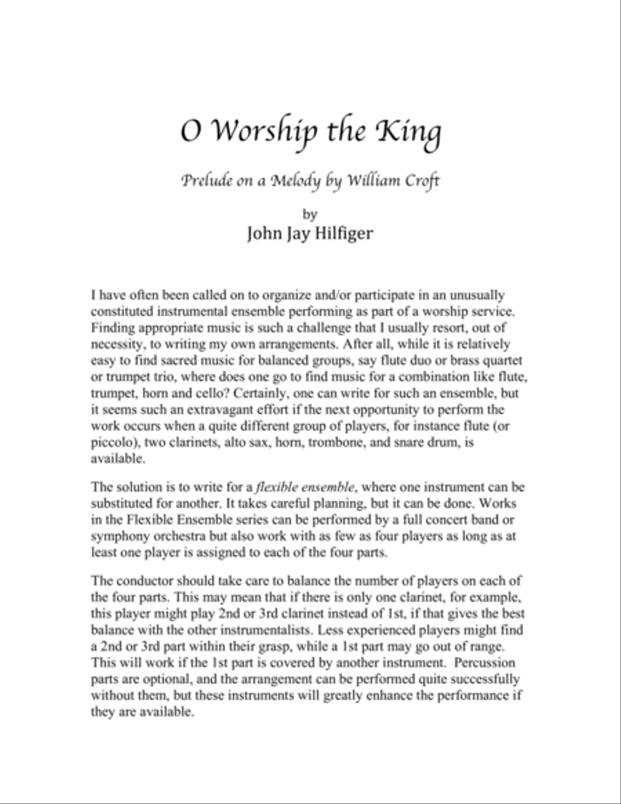 O Worship the King: Prelude on a Melody by William Croft image number null