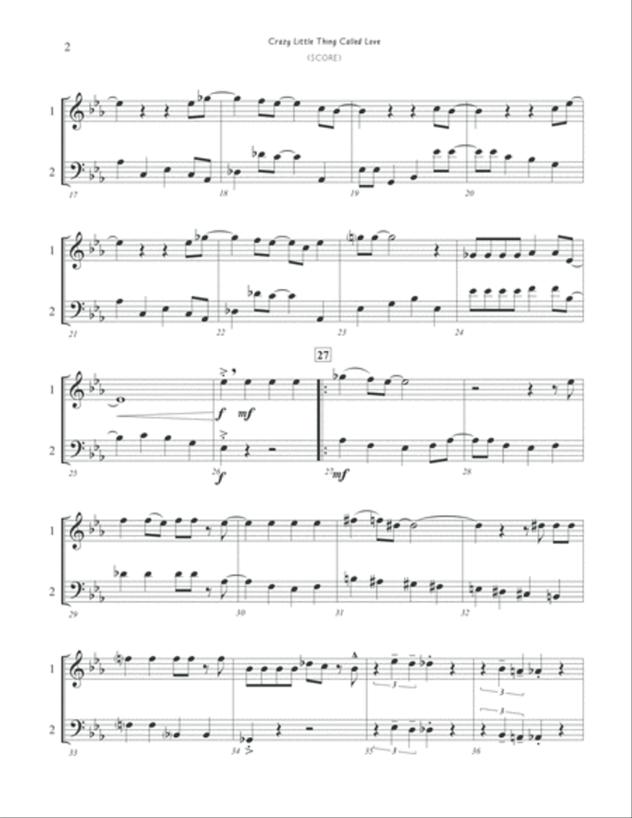 Crazy Little Thing Called Love Small Ensemble scores gallery preview page 4