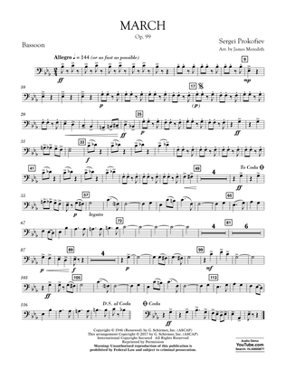 March, Op. 99 - Bassoon