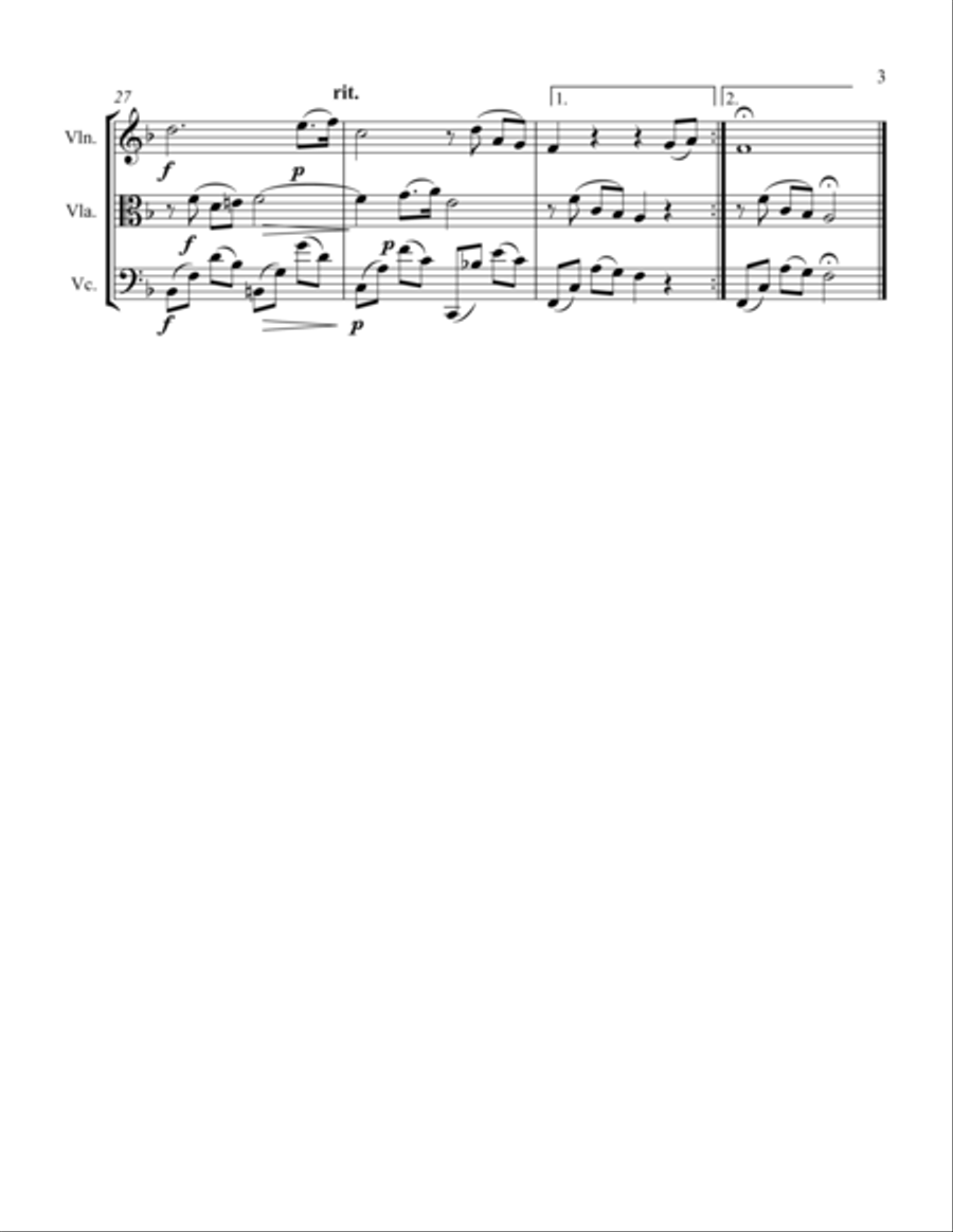 Romanze from Children's Suite Op. 65 String Trio scores gallery preview page 3