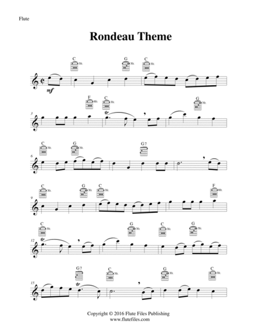 Rondeau Theme - Flute Solo with Guitar Chords image number null
