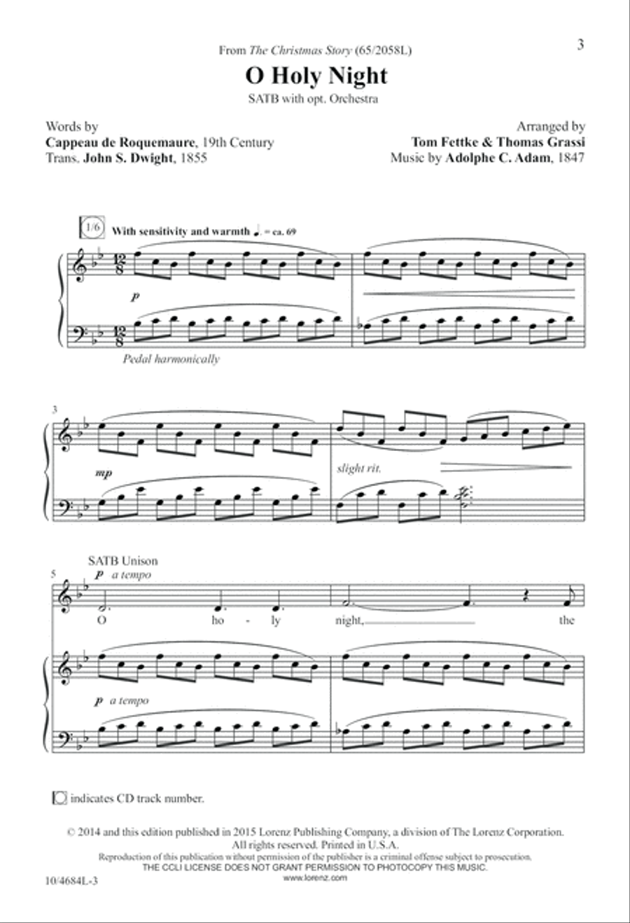 O Holy Night 4-Part scores gallery preview page 3